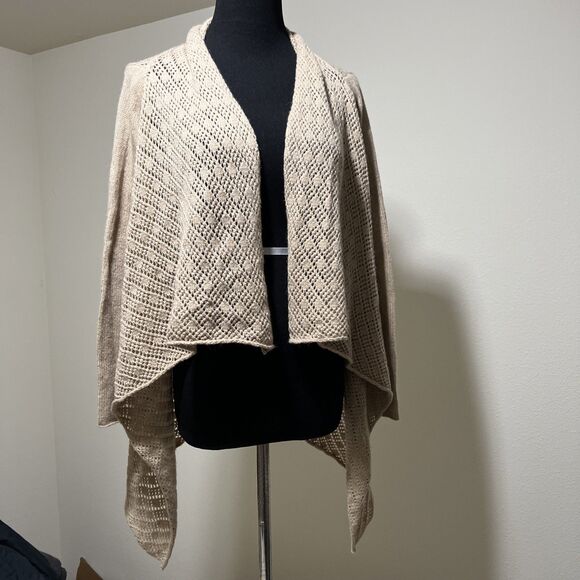 VTG Loose Weave Wrap Cardigan Shawl Sweater ANGORA Blend Beach Cover Up XS/S - Picture 4 of 14